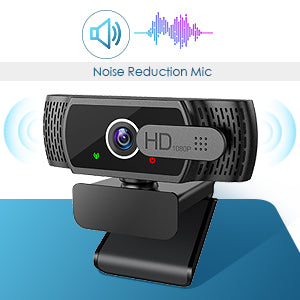 Webcam for PC with Microphone - 1080P FHD Webcam with Privacy Cover, Plug and Play USB Web Camera for Desktop & Laptop Conference, Meeting, Zoom, Skype, Facetime, Windows, Linux, and macOS