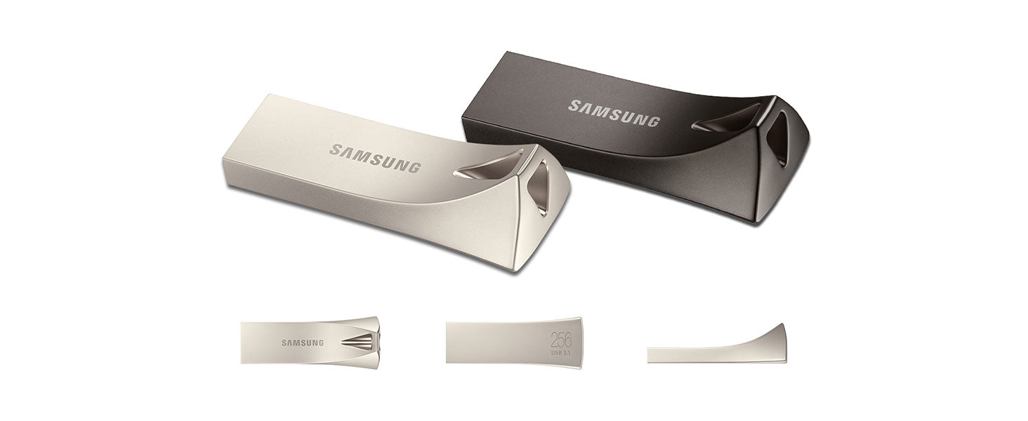 Samsung BAR Plus 128 GB Type-A 300 MB/s USB 3.1 Flash Drive Champagne Silver (MUF-128BE3)