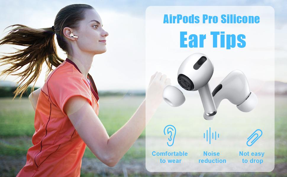 [3 Pairs] Replacement Ear Tips for Airpods Pro with Noise Reduction Hole, Silicone Ear Tips for Airpods Pro with Portable Storage Box and Fit in The Charging Case (Medium, White)