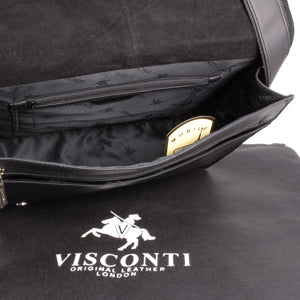 VISCONTI - Business Laptop Briefcase - 17 Inch Large Laptop Bag - Office Work Messenger Shoulder Bag - VT6 - BENNET - Tan Brown