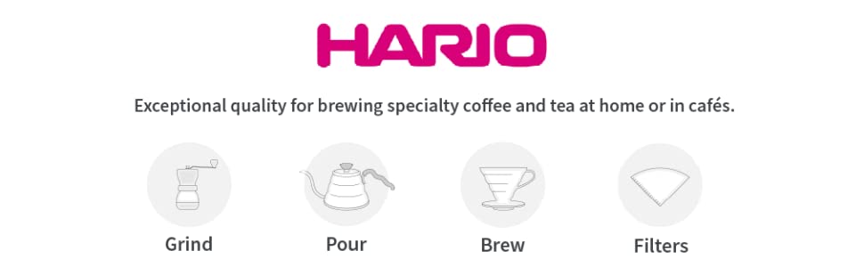 HARIO Paper Coffee Filters for V60 Dripper, Compatible with Size 02, White, 100 Pack, 2-100 Pieces, VCF-02-100W