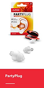 Alpine PartyPlug Ear Plugs - Safely enjoy Parties, Music Festivals and Concerts - Great music quality - Comfortable & hypoallergenic - Reusable earplugs - Transparent