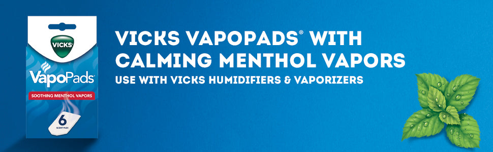 Vicks VapoPads, 6 Count – Soothing Menthol Vapor Pads for Vicks Humidifiers, Vaporizers, Waterless Vaporizers, and Plug-Ins, VSP-19