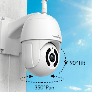 Security Camera Outdoor,Wansview 1080P Pan-Tilt Surveillance Waterproof WiFi Camera,Night Vision, 2-Way Audio,Motion Detection,SD Card Storage& Cloud Storage and Works with Alexa W9