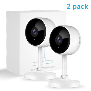 Indoor Security Camera 2 Pack, little elf Wifi Pet Cameras with App for Baby Monitor, IR Night Vision, Motion Detection, Wireless IP Camera with Alexa