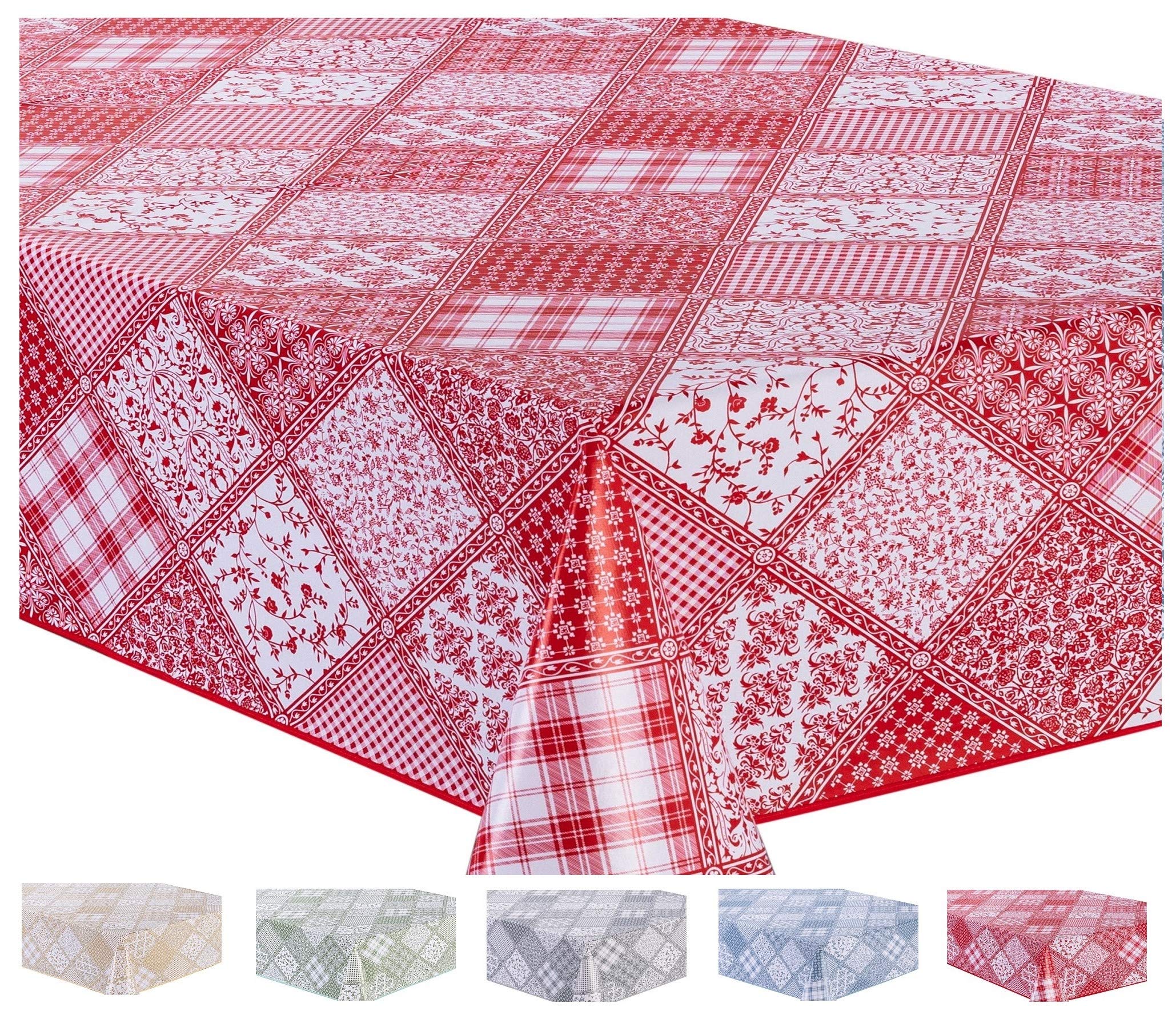 Home Direct Rectangular Oilcloth PVC Wipe Clean Tablecloth Table Cover 140cm x 200cm 55x78 Red