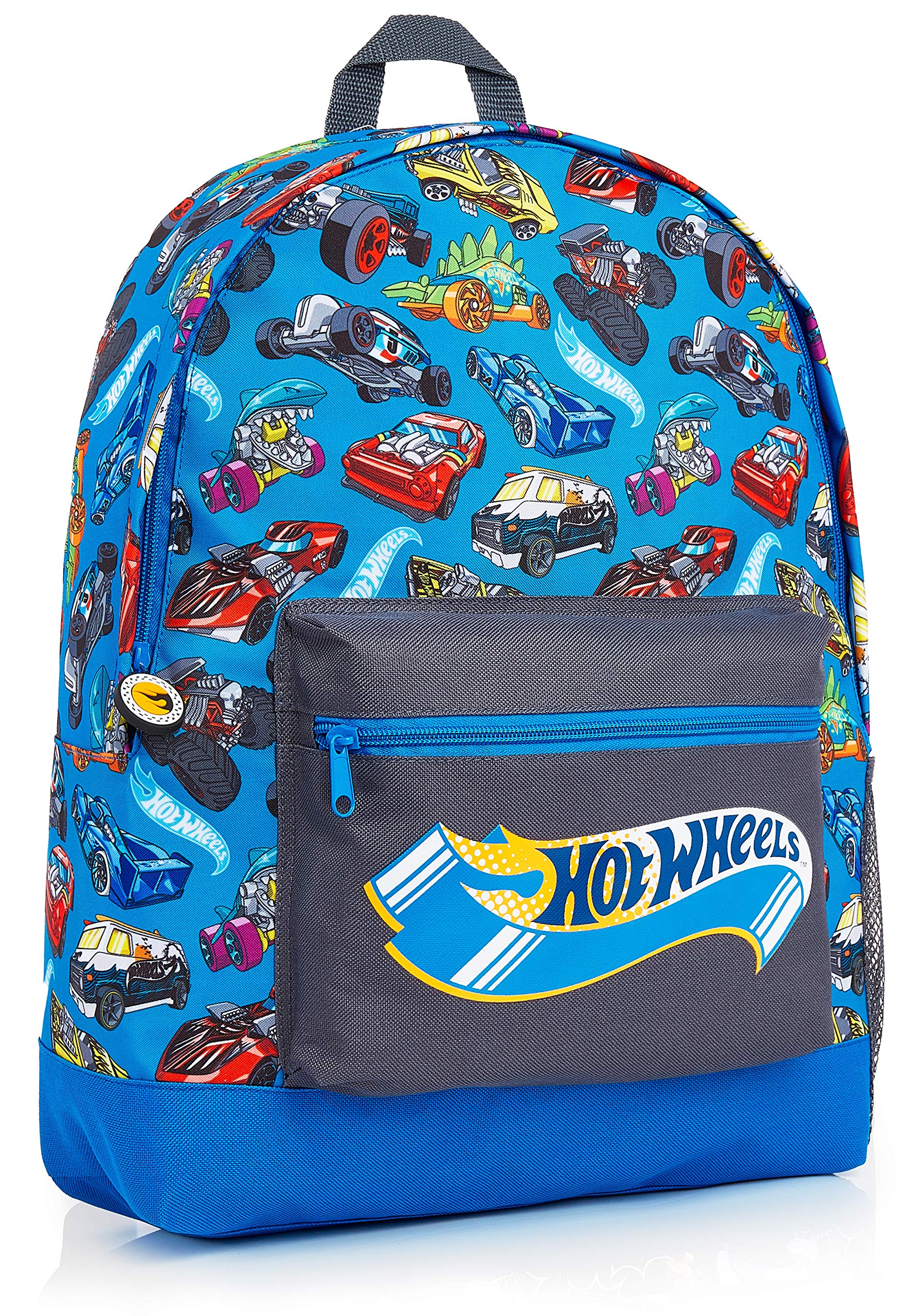 Hot Wheels School Bag, Official Kids Backpack with Cars Print, Large Blue Rucksack for School Sports Travel, Back to School Supplies for Children, Gifts for Boys Girls Teenagers