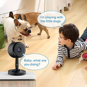 Rbcior Security Camera Indoor, 1080P Wifi Camera Indoor Baby Monitor with App, IR Night Vision, 2-Way Audio, Human Motion Detection, Home Security Camera for Dog/Pet/Elderly, Works with Alexa