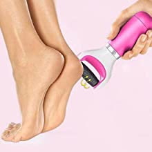 Scholl Velvet Smooth Pedi Electric Foot File Hard Skin Remover, Pink