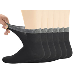 Yomandamor Mens Bamboo Seamless Diabetic Socks Soft Top Ankle Socks,6 Pairs Size 6-11 UK