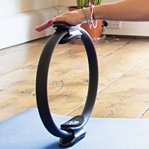 Fitness Mad Dual Grip Pilates Ring, Magic Exercise Circle, Double Handle Yoga Ring, 14inch / 36cm, Fitness Circle for Toning Arms, Abs, Thighs & Legs