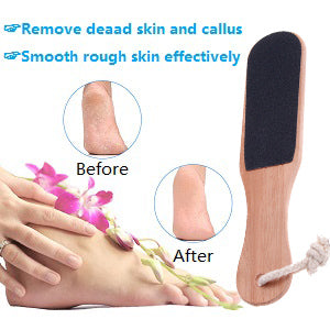 Double Sided Foot Rasp Manicure File Callus, 2-Sided Wooden Foot File, Hard Skin Remover and Callus Removal, Reusable Foot Rasp for Callus Trimming & Callus Removal, Manual Pedicure File