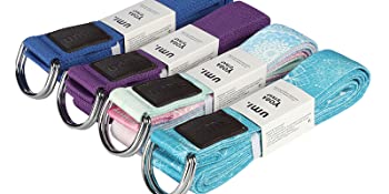 Amazon Brand - Umi Yoga Belt Strap D-Ring Buckle, Adjustable Belt with Unique Storage Loop for Stretching Improving Flexibility 2.44M