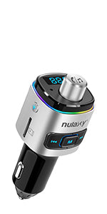 Nulaxy Wireless in-Car Bluetooth FM Transmitter Radio Adapter Car Kit W  1.44 Inch Display Supports TF/SD Card and USB Car Charger for All  Smartphones