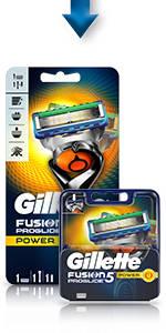Gillette Fusion5 ProGlide Razor Blades Men, Pack of 4 Razor Blade Refills with Precision Trimmer, 5 Anti-Friction Blades