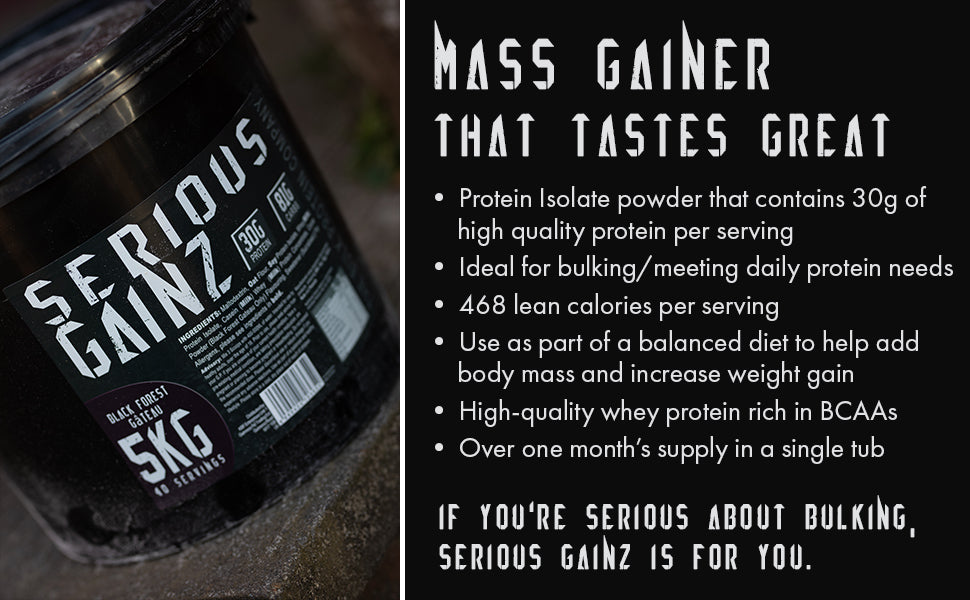 The Bulk Protein Company - Serious Gainz – Mass Gainer Protein Powder – Vanilla 5kg