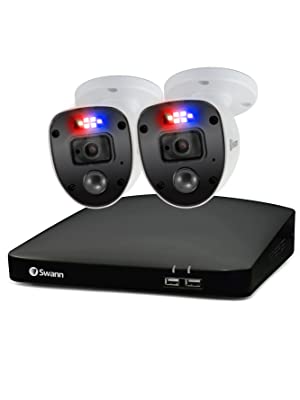 Swann Security CCTV Kit, 8 Channel 1080p Full HD 1TB HDD DVR-4680 with 4 x PRO-1080SL Enforcer Bullet Analogue CCTV Cameras - Works with Google Assistant and Alexa