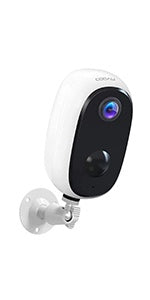 Solar Security Camera Outdoor, COOAU 1080P Wireless CCTV Camera with Rechargeable Battery, WiFi Home Camera , Night Vision,PIR Motion Detection and IP65 (white)
