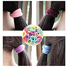 100Pcs Baby Elastics Hair Ties, Candy Color Seamless girls hairbands,3cm Ponytail Holder Hair Accessories，Multi-colored hair bobbles for girls (3cm)