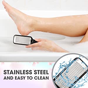 PediCura Foot File – Stainless Steel Pedicure Hard Skin Remover and Callus Removal for Feet – Professional, Medical Grade Foot Rasp