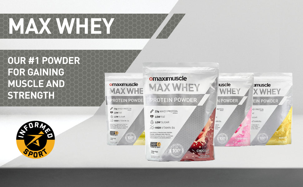 Maximuscle Max Whey | Protein Sports Supplement Powder for Muscle Growth and Development | Chocolate, 480g - 16 Servings