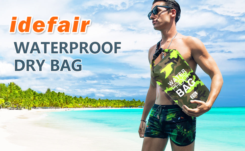 Idefair Waterproof Dry Bag, Floating Dry Backpack Beach bag Lightweight Dry Sack for The Beach, Boating, Fishing, Kayaking, Swimming, Rafting,Camping10L 20L 30L