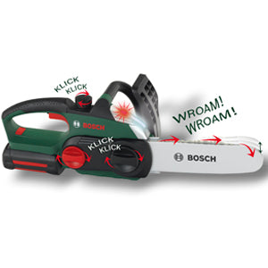 Theo Klein 8532 Bosch Chainsaw I with Battery - Powered Sawing Noises and Flashing Light I Protective Equipment Included I Toy for Children Aged 3 Years and up