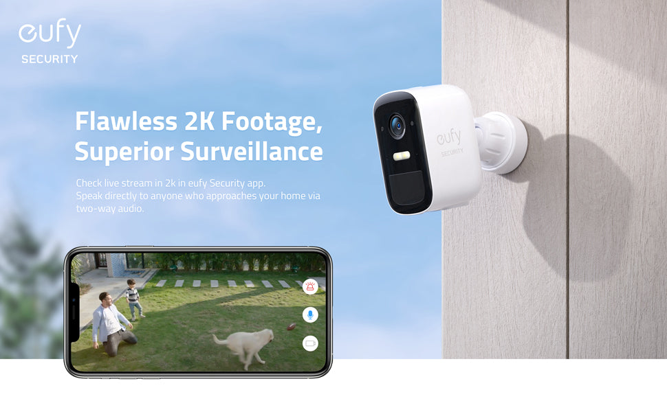 eufy Security, eufyCam 2C Pro Wireless Home Security Add-on Camera, 2K Resolution, 180-Day Battery Life, HomeKit Compatibility, IP67 Weatherproof, Night Vision, and No Monthly Fee.