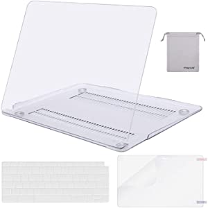 MOSISO Compatible with MacBook Air 13 inch Case 2022 2021 2020 2019 2018 M1 A2337 A2179 A1932 Retina Touch ID, Plastic Hard Shell &Keyboard Cover &Screen Protector &Storage Bag, Crystal Clear