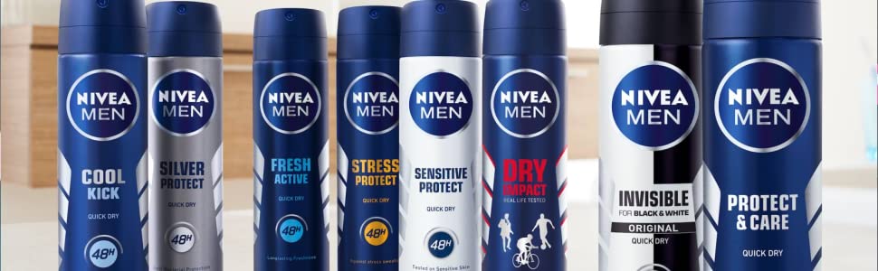 NIVEA MEN Sensitive Protect Antiperspirant Deodorant Pack of 6 x 40ml, Men's Deodorant with 0% Alcohol, 48 Hour Antiperspirant for Men, Roll Deodorant Stick