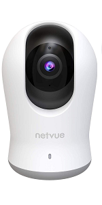 NETVUE Wi-Fi Camera, Indoor Security Camera, Smart Home Camera for Pet/Elderly/Dog/Baby Monitor, 360° Pan, IR Night Vision, 2-Way Audio, Motion Detection & Alerts, Compatible with Alexa, 2.4ghz WiFi
