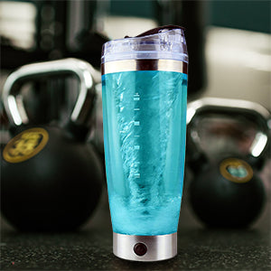 Mitsuru® Electric Protein Shaker Bottle with Powder Compartment - Best for Smooth Protein Shakes - 600ml Cup, BPA Free - Rechargeable with Airtight USB Cable