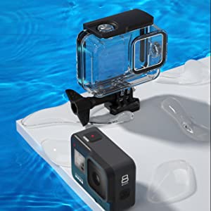 FitStill Waterproof Case for GoPro HERO 8 Black, Protective Underwater 60M Dive Housing Shell with Bracket Accessories for Go Pro Hero8 Action Camera