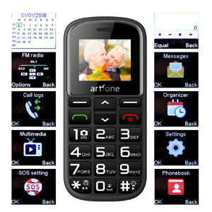 Artfone CS182 Big Button Mobile Phone, Senior Unlocked Mobile Phone with Dock and 1400mAh Battery.