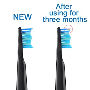5pc Toothbrush Heads Compatible with Fairywill D7/D8/FW507/508, FW551/917/959/D1/D3-Black