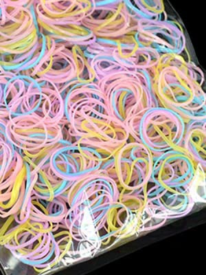 TYGA Store Pack of 1000 Mini Rubber Bands Soft Elastic Bands for Kids Hair, Braids Ponytail Hair, Pet Hairband Wedding Hairstyle and More (Colourful Pastel)