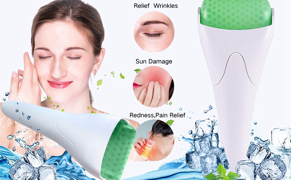 Ice Roller for Face Eyes, Massager Tool Reduce Puffiness, Wrinkles, Migraine, Pain Relief and Minor Injury (Big Ice Roller)