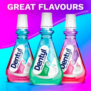 Dentyl Dual Action CPC Mouthwash, 12hrs Fresh Breath & Total Care, Alcohol Free, Unicorn Edition Mystical Mint, 500 ml