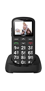 Uleway Big Button Mobile Phone for Elderly Easy to Use Basic Cell Phone Dual Sim Free Unlocked Senior Mobile Phone with SOS Emergency Button, Charging Dock, Hearing Aid Compatible (HAC)