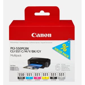 Canon CLI-551 C/M/Y/BK Multipack - 4-pack - black, yellow, cyan, magenta - original - ink tank