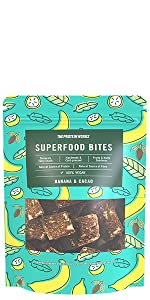 Protein Works - Superfood Bites | 100% Vegan | Award Winning, Natural & Healthy Snack | Plant Based | Banana & Cacao | 140g