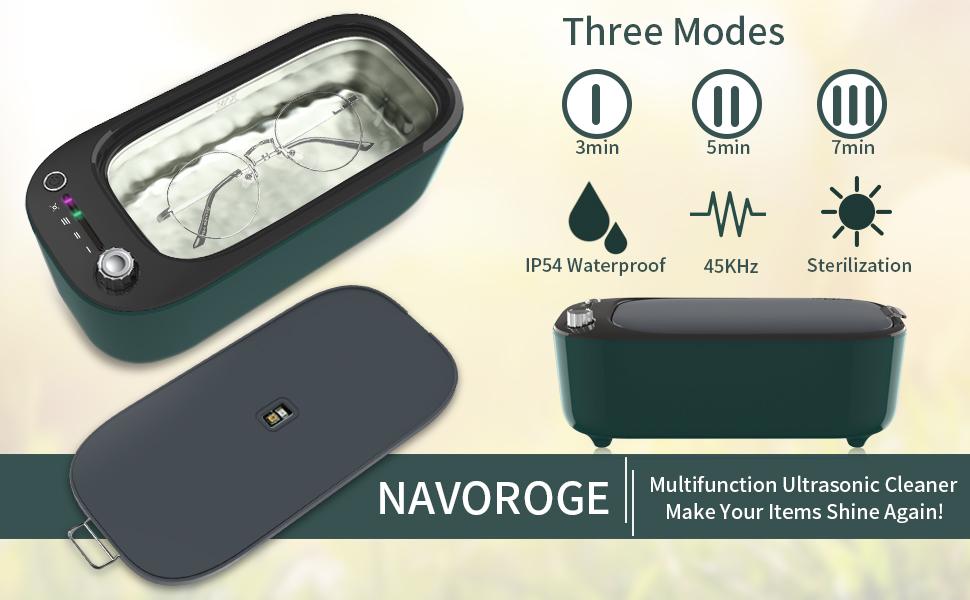 NAVOROGE Ultrasonic Jewelry Cleaner, 45Khz Jewelry Cleaner Machine with 400ml, Ultrasonic Cleaner Machine for Jewelry Rings Watches Eyeglasses Denture Coin