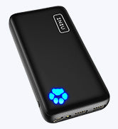 INIU Power Bank, Lightest USB C 10000mAh Portable Charger Built-in 3 Cables & Touch LED Display, Tri-3A High-Speed Outputs Palm-Size External Battery Pack for iPhone iPad AirPods Samsung Xiaomi Huawei