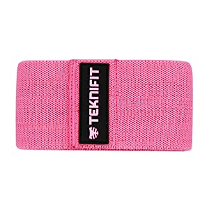 Teknifit Glute Band - Premium Fabric Resistance Band - Non Slip Design for Women - Pink OR Black Booty Band - Inc. Free Workout E-Book (DOWNLOAD) with Butt and Leg Toning Exercise Guide