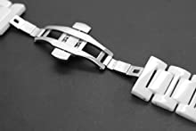 Ceramic Watch Band Quick Release 20mm 22mm Watch Strap Deployment Clasp Watch Bracelet for Women Men Black White