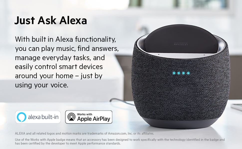 Belkin SoundForm Elite Hi-Fi Smart Speaker + Wireless Charger (Alexa, Bluetooth Speaker, AirPlay2, Devialet Acoustics) – Black
