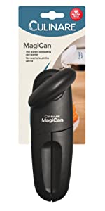 Culinare C10001 MagiCan Tin Opener | Graphite | Plastic/Stainless Steel | Manual Can Opener | Comfortable Handle For Safety and Ease