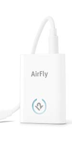 Twelve South AirFly Pro | Wireless transmitter/ receiver with audio sharing for up to 2 AirPods /wireless headphones to any audio jack for airplane, car, gym or home use