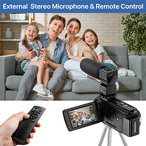 4K Video Camera Camcorder Ultra HD 48MP WiFi IR Night Vision Vlogging Camera for YouTube,16X Digital Zoom 3" IPS 270°Rotatable Touch Screen Camera Recorder with Microphone,Remote,Lens Hood