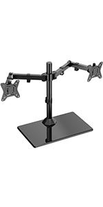 ErGear Dual Monitor Stand for 13”-32” Screen, Dual Monitor Arm Ergonomic Viewing Angle, Dual Monitor Mount - Adjustable Tilt ±85°/ Swivel 180°/ Rotate 360°/ VESA 75/100mm